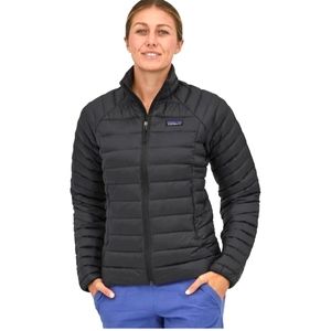 Patagonia Women's Goose Down Sweater Puffer Jacket Full Zip Black Large